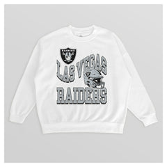 Las Vegas Raiders Gameday Couture Women's Oversized Hard Earned Premium Fleece Pullover Sweatshirt - White sale
