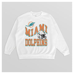 Miami Dolphins Gameday Couture Women's Oversized Hard Earned Premium Fleece Pullover Sweatshirt - White outlet