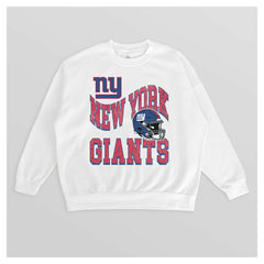 New York Giants Gameday Couture Women's Oversized Hard Earned Premium Fleece Pullover Sweatshirt - White outlet