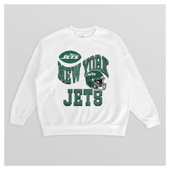 New York Jets Gameday Couture Women's Oversized Hard Earned Premium Fleece Pullover Sweatshirt - White online