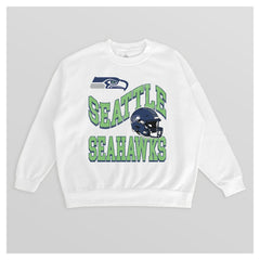 Seattle Seahawks Gameday Couture Women's Oversized Hard Earned Premium Fleece Pullover Sweatshirt - White online