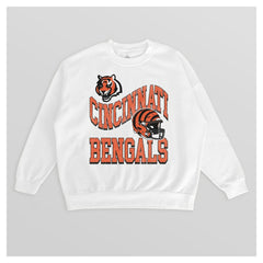 Cincinnati Bengals Gameday Couture Women's Oversized Hard Earned Premium Fleece Pullover Sweatshirt - White outlet