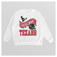 Houston Texans Gameday Couture Women's Oversized Hard Earned Premium Fleece Pullover Sweatshirt - White online