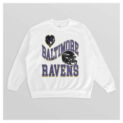Baltimore Ravens Gameday Couture Women's Oversized Hard Earned Premium Fleece Pullover Sweatshirt - White for sale