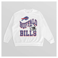Buffalo Bills Gameday Couture Women's Oversized Hard Earned Premium Fleece Pullover Sweatshirt - White on sale
