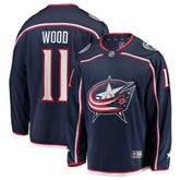Miles Wood Columbus Blue Jackets Fanatics Home Breakaway Jersey Navy