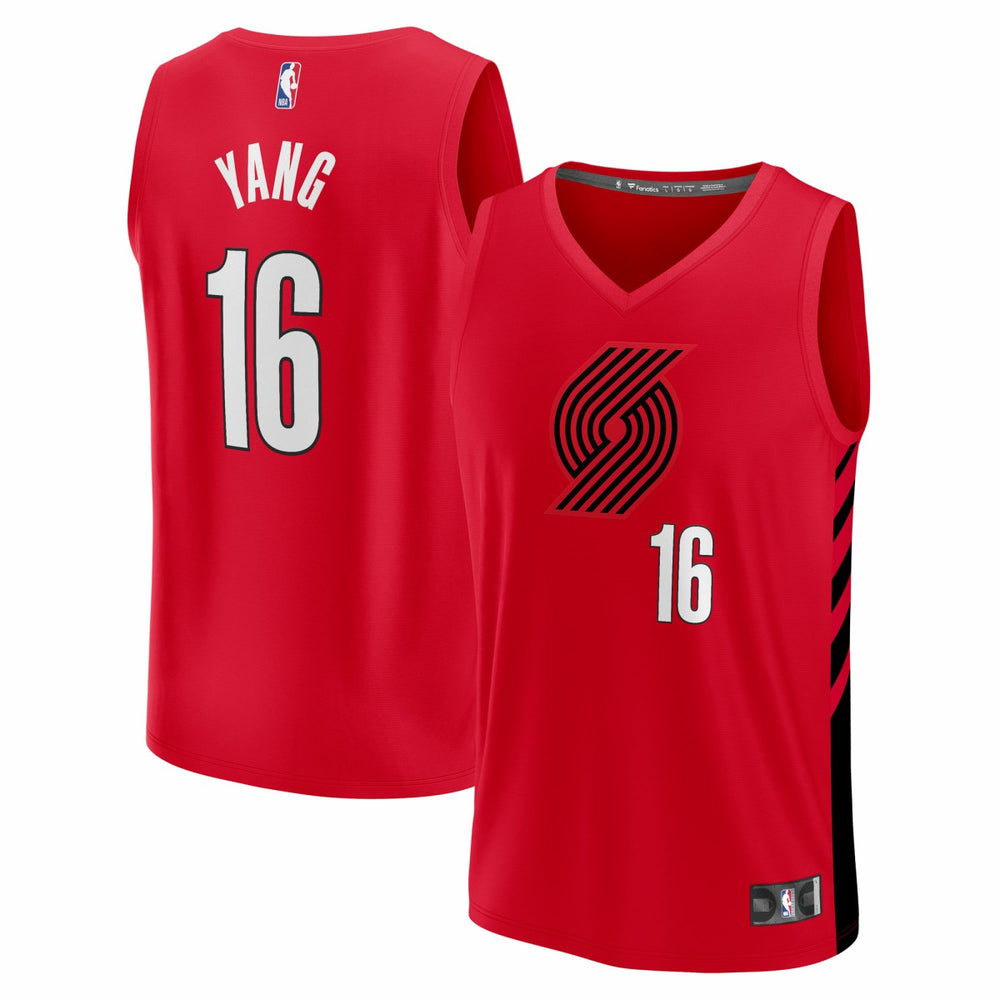 Yang Hansen Portland Trail Blazers Fast Break Replica Jersey - Red - Statement Edition | Fanatics for sale