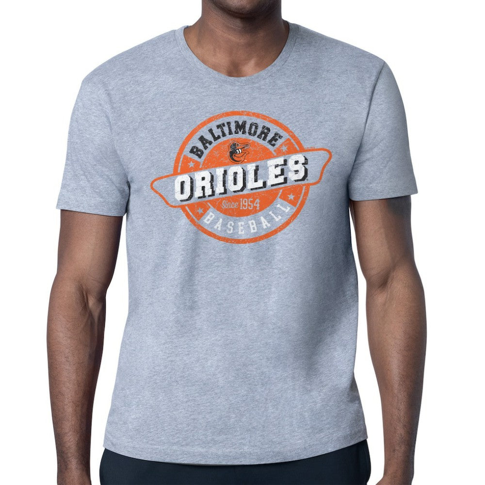 Baltimore Orioles Starter Route 66 Team Logo T-Shirt - Heather Gray