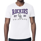 Colorado Rockies Starter Distressed Logo T-Shirt - White