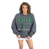 Philadelphia Eagles Gameday Couture Women's Bring Your Energy Oversized Premium Fleece Pullover Sweatshirt - Charcoal on sale