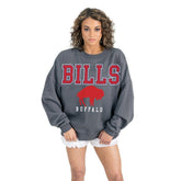 Buffalo Bills Gameday Couture Women's Bring Your Energy Oversized Premium Fleece Pullover Sweatshirt - Charcoal cheap
