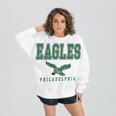 Philadelphia Eagles Gameday Couture Women's Classic Sunday Drives Oversized Premium Fleece Pullover Sweatshirt - White sale