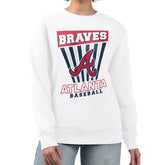 Atlanta Braves Starter Women's Poster Print Team Fleece Pullover Sweatshirt - White