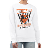 Baltimore Orioles Starter Women's Poster Print Team Fleece Pullover Sweatshirt - White