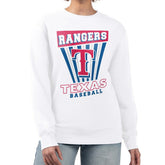 Texas Rangers Starter Women's Poster Print Team Fleece Pullover Sweatshirt - White
