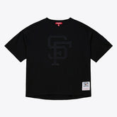 San Francisco Giants Women's Cooperstown Collection Phantom Cropped T-Shirt - Black | Mitchell & Ness