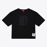 Detroit Tigers Women's Cooperstown Collection Phantom Cropped T-Shirt - Black | Mitchell & Ness