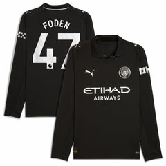 Phil Foden Manchester City Away 2025/26 Replica Long Sleeve Player Jersey - Black | Puma online