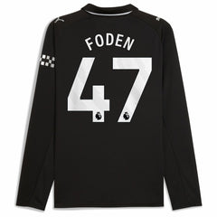 Phil Foden Manchester City Away 2025/26 Replica Long Sleeve Player Jersey - Black | Puma online
