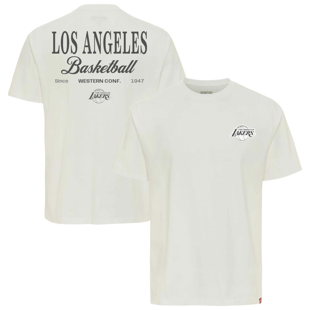 Los Angeles Lakers Sportiqe Unisex Athletic Club Collection Duke Relaxed Fit Premium T-Shirt - Cream on sale