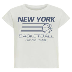 New York Knicks Sportiqe Women's Athletic Club Collection Alana Premium Cropped T-Shirt - Cream outlet