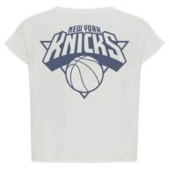 New York Knicks Sportiqe Women's Athletic Club Collection Alana Premium Cropped T-Shirt - Cream outlet