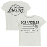 Los Angeles Lakers Sportiqe Women's Athletic Club Collection Alana Premium Cropped T-Shirt - Cream outlet