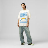 Los Angeles Chargers Women's Logo Rise Boyfriend T-Shirt - Cream cheap