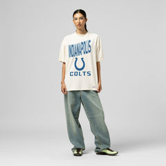 Indianapolis Colts Women's Logo Rise Boyfriend T-Shirt - Cream sale