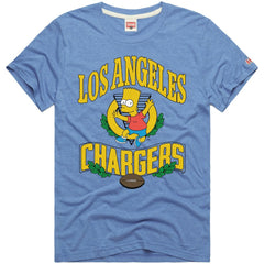 Los Angeles Chargers Homage x The Simpsons Unisex Tri-Blend T-Shirt - Powder Blue for sale