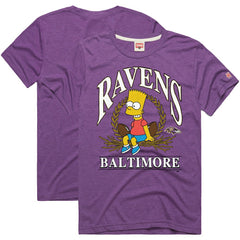 Baltimore Ravens Homage x The Simpsons Unisex Tri-Blend T-Shirt - Purple for sale