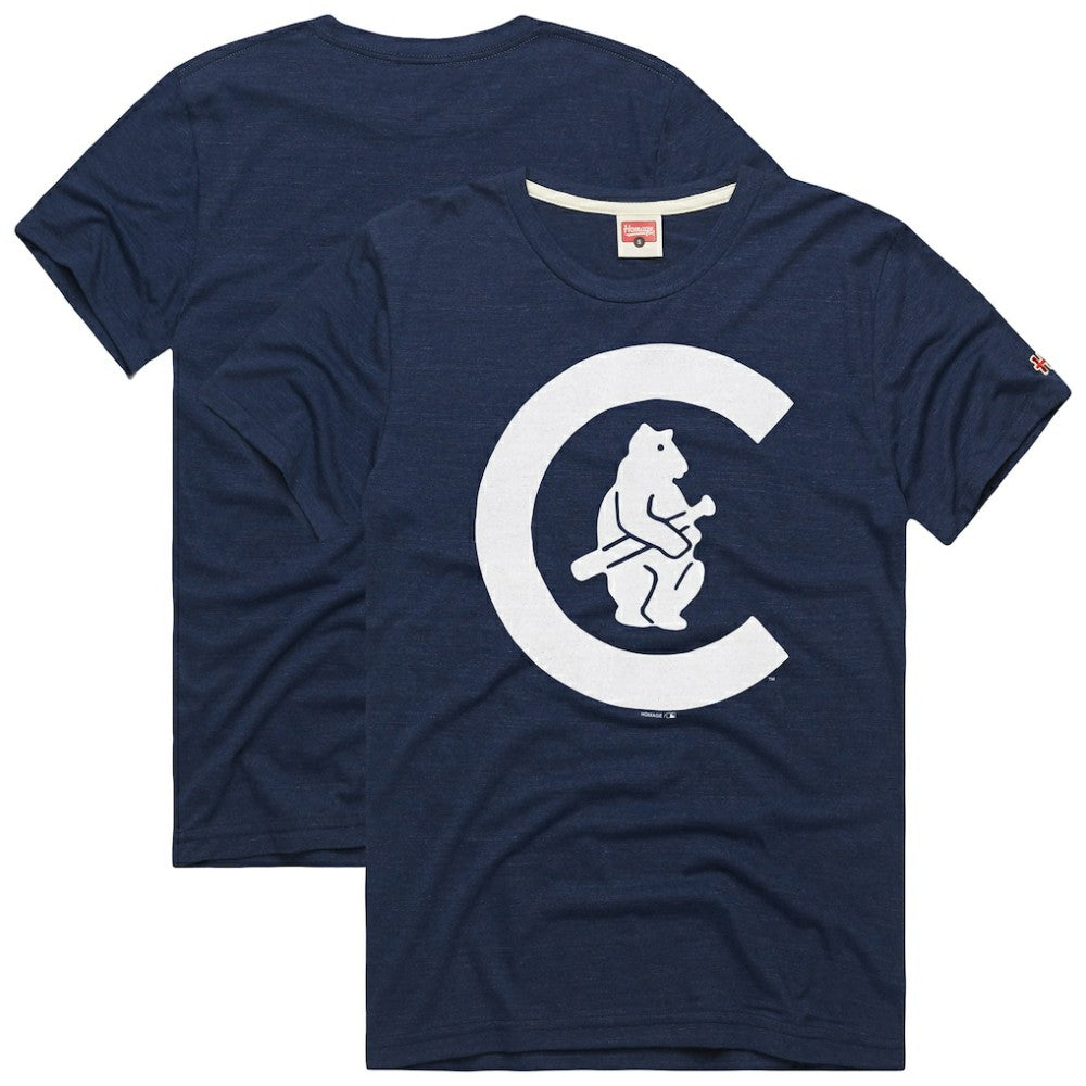Chicago Cubs Homage Hyper Local Refresh Tri-Blend T-Shirt - Navy