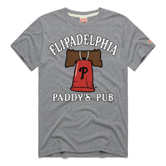 Philadelphia Phillies x It's Always Sunny in Philadelphia Homage Male Adult Flipadelphia Paddy's Pub T-Shirt - Gray