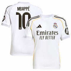 Kylian Mbappé Real Madrid Youth 2025/26 Home Replica Player Jersey - White | Adidas shop