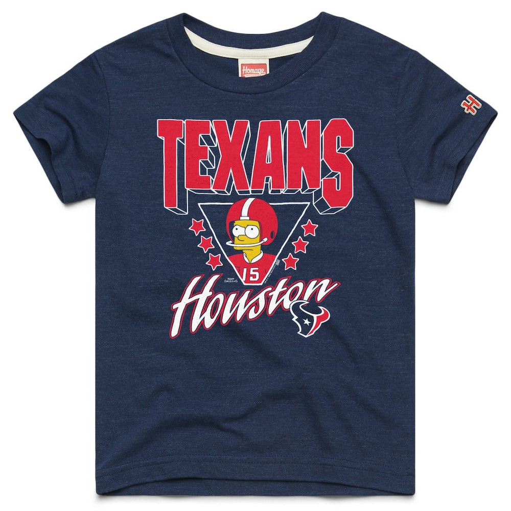 Houston Texans Homage x The Simpsons Youth Tri-Blend T-Shirt - Navy on sale