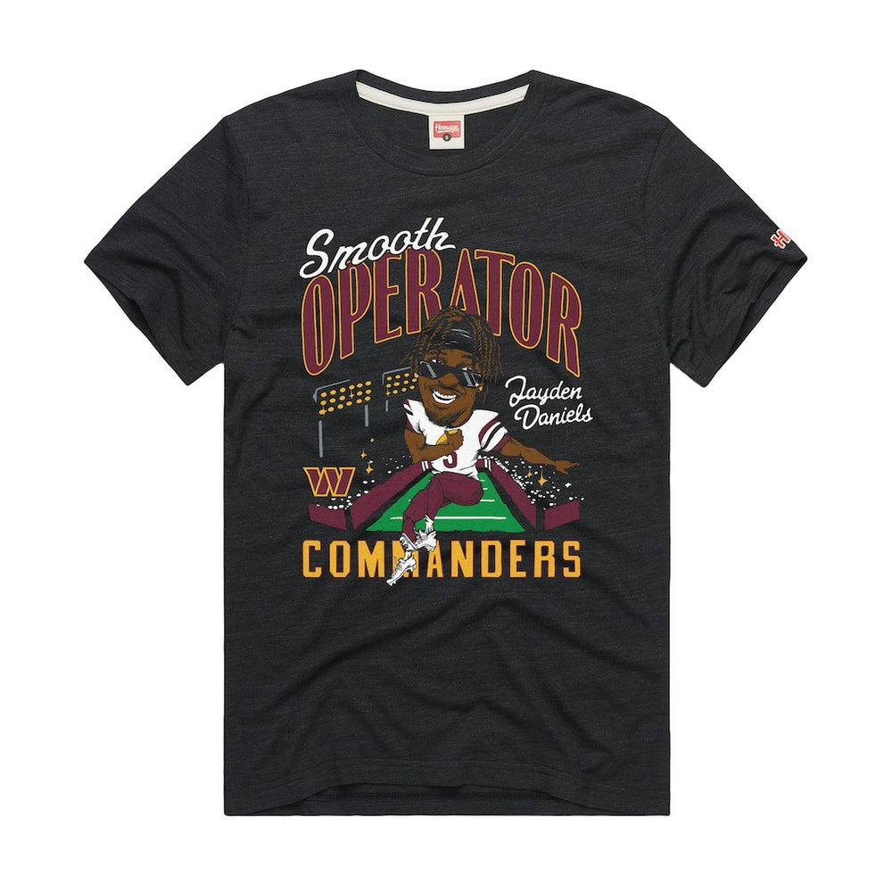 Jayden Daniels Washington Commanders Homage Unisex Caricature Player Graphic Tri-Blend T-Shirt - Charcoal for sale