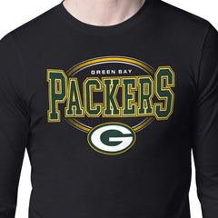 Green Bay Packers Starter Team Track Graphic Long Sleeve T-Shirt - Black for sale