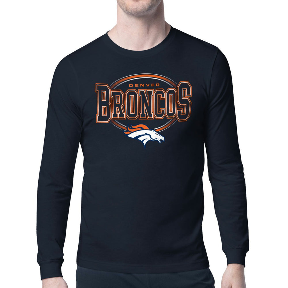 Denver Broncos Starter Team Track Graphic Long Sleeve T-Shirt - Navy for sale