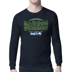 Seattle Seahawks Starter Team Track Graphic Long Sleeve T-Shirt - College Navy for sale