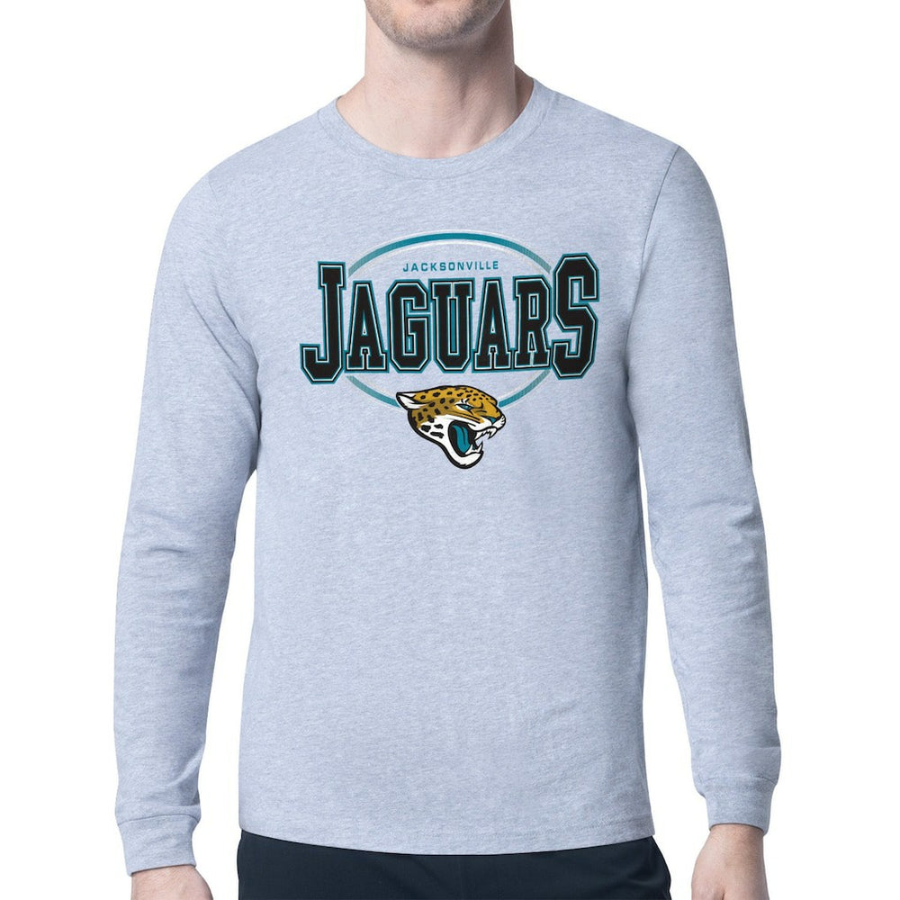 Jacksonville Jaguars Starter Team Track Graphic Long Sleeve T-Shirt - Heather Gray outlet