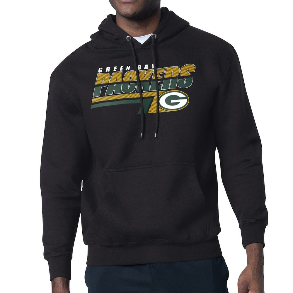 Green Bay Packers Starter Logo Push Graphic Hoodie - Black outlet