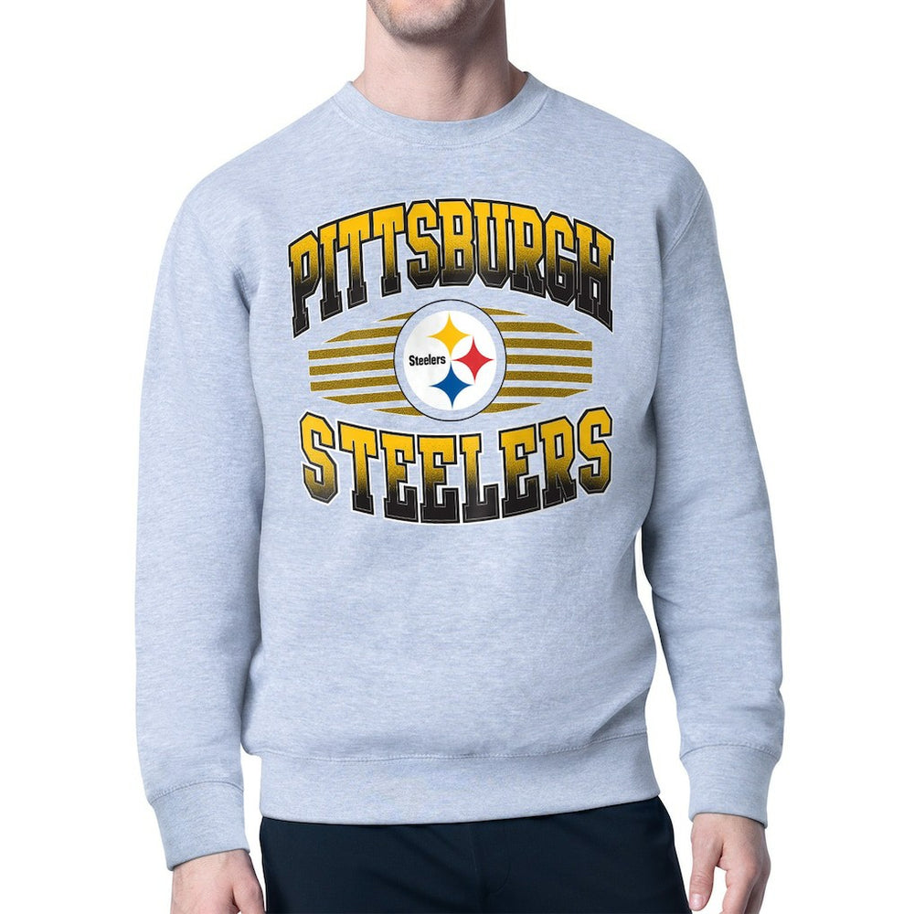 Pittsburgh Steelers Starter Team Grit Graphic Fleece Pullover Sweatshirt - Heather Gray sale