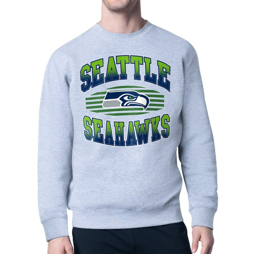 Seattle Seahawks Starter Team Grit Graphic Fleece Pullover Sweatshirt - Heather Gray discount