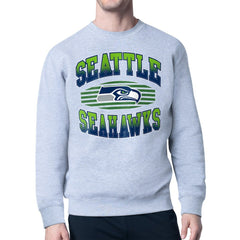 Seattle Seahawks Starter Team Grit Graphic Fleece Pullover Sweatshirt - Heather Gray discount