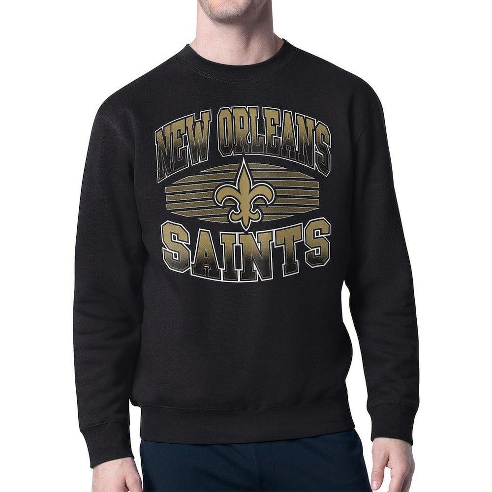 New Orleans Saints Starter Team Grit Graphic Fleece Pullover Sweatshirt - Black for sale