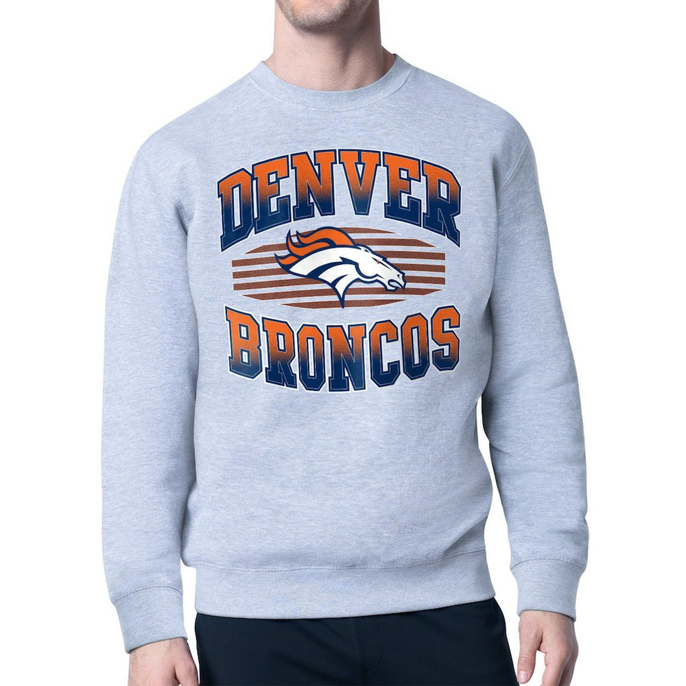 Denver Broncos Starter Team Grit Graphic Fleece Pullover Sweatshirt - Heather Gray online