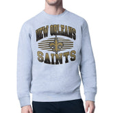 New Orleans Saints Starter Team Grit Graphic Fleece Pullover Sweatshirt - Heather Gray cheap