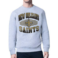 New Orleans Saints Starter Team Grit Graphic Fleece Pullover Sweatshirt - Heather Gray cheap
