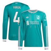 Virgil van Dijk Liverpool 2025/26 Third Long Sleeve Player Jersey - Green | Adidas on sale