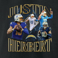 Justin Herbert Los Angeles Chargers Notorious Graphic T-Shirt - Black sale